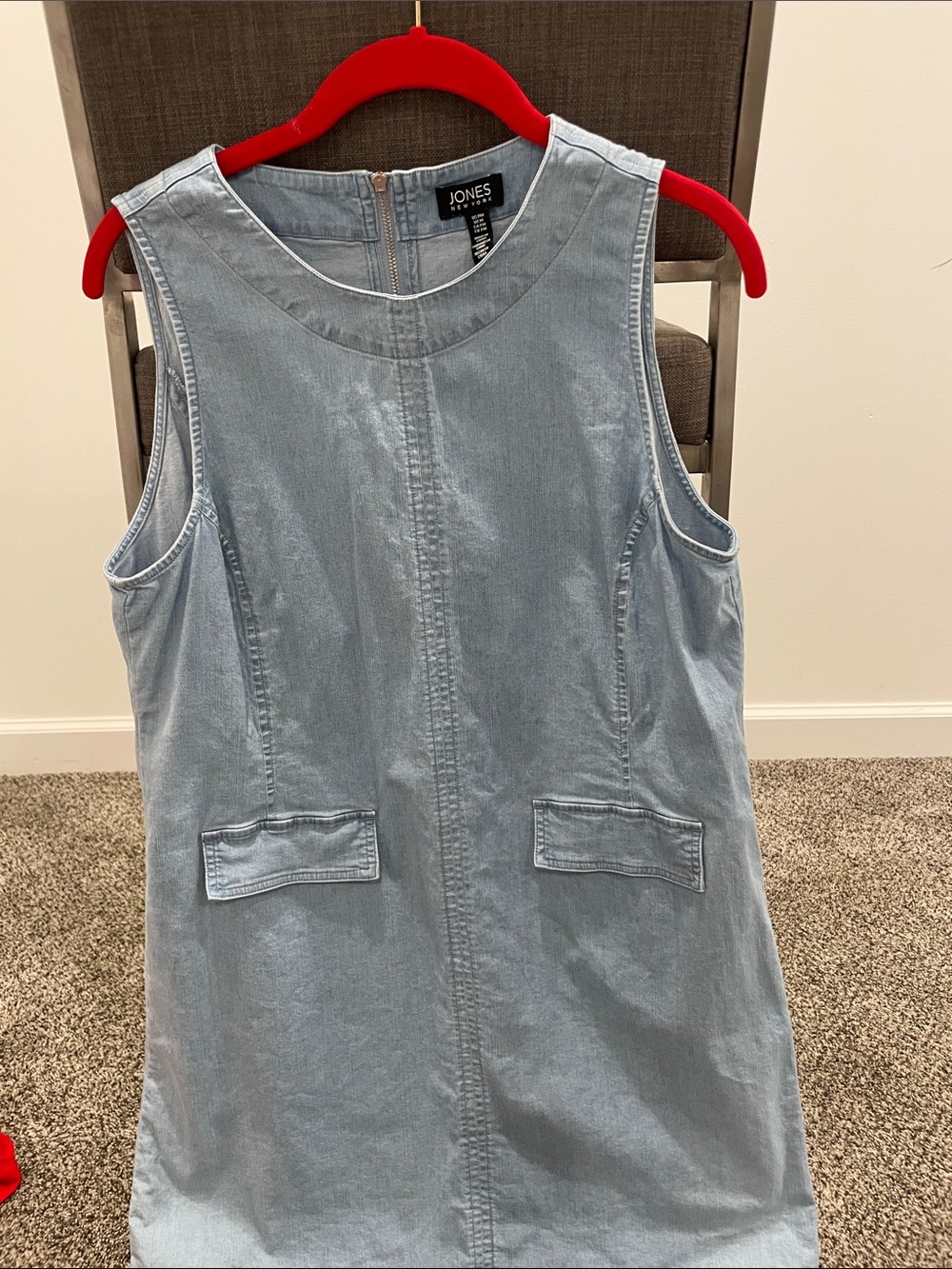 Jones New York Light Wash Denim Shift Dress - Blue
